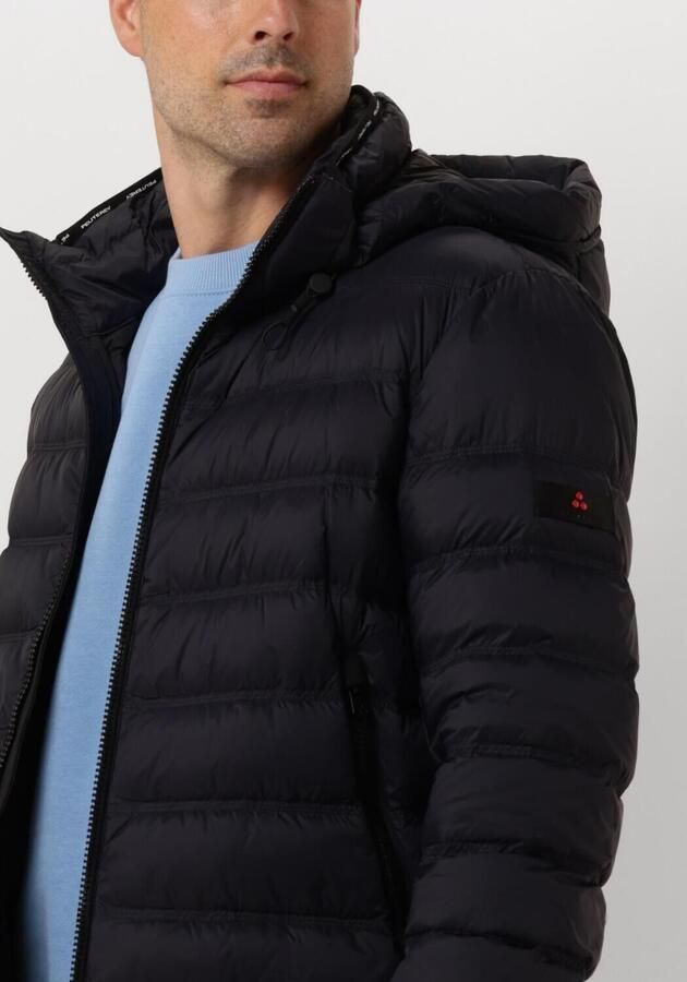 Peuterey Blauwe gewatteerde pufferjas met logo patch Blue Heren - Foto 3