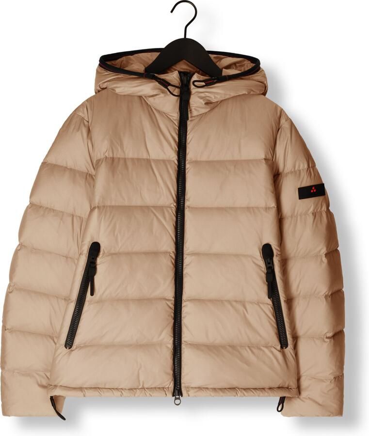 Peuterey Lichtgewicht Ripstop Gewatteerde Jas met Capuchon Beige Heren