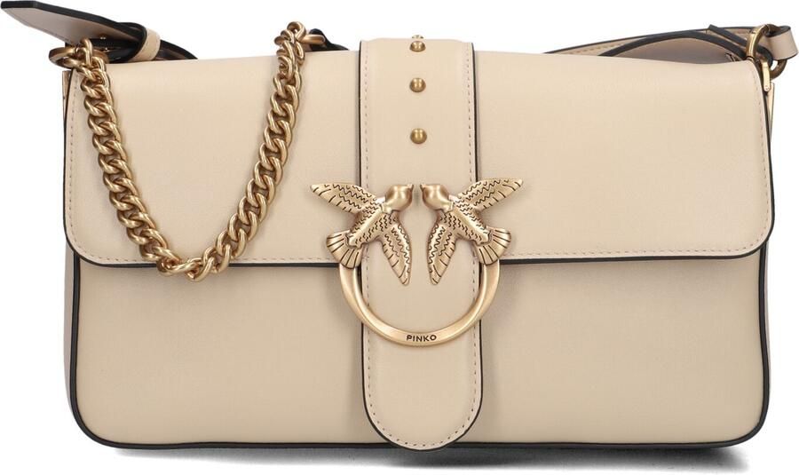 PINKO Dames Schoudertassen Love One Classic Slouchy Beige