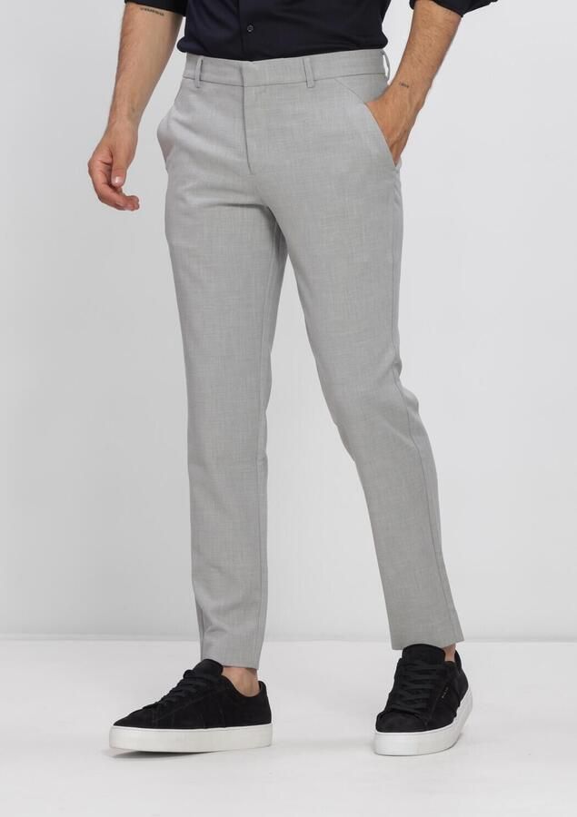 PLAIN Heren Broeken Joshpl 826 Steel Grey Melange Lichtgrijs