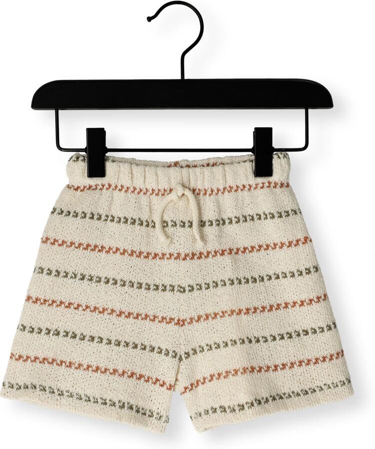 PLAY UP Baby Broeken Striped Jersey Shorts Ecru