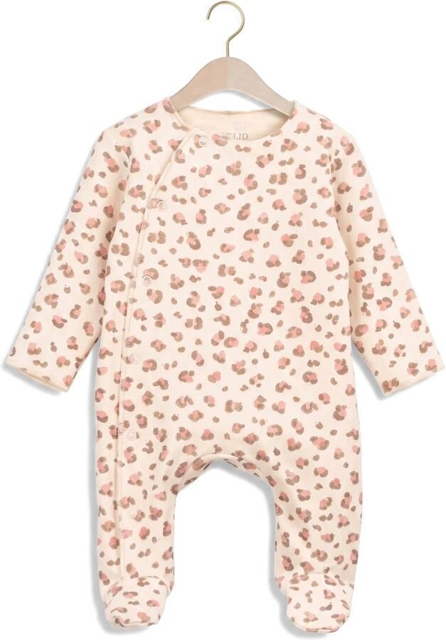PLAY UP Baby Rompers Printed Rib Jumpsuit Beige