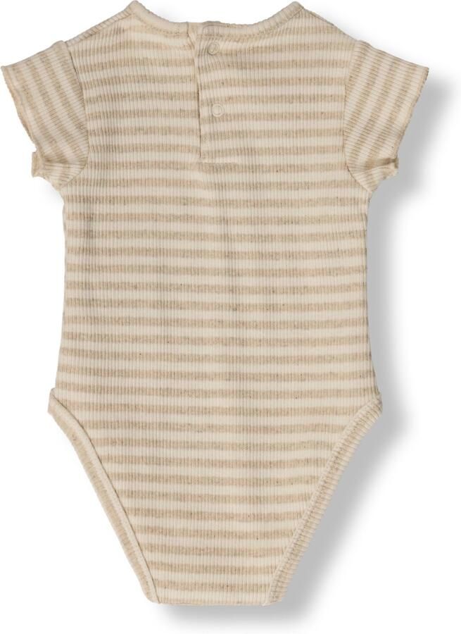 PLAY UP Baby Rompers Striped Rib Body Beige