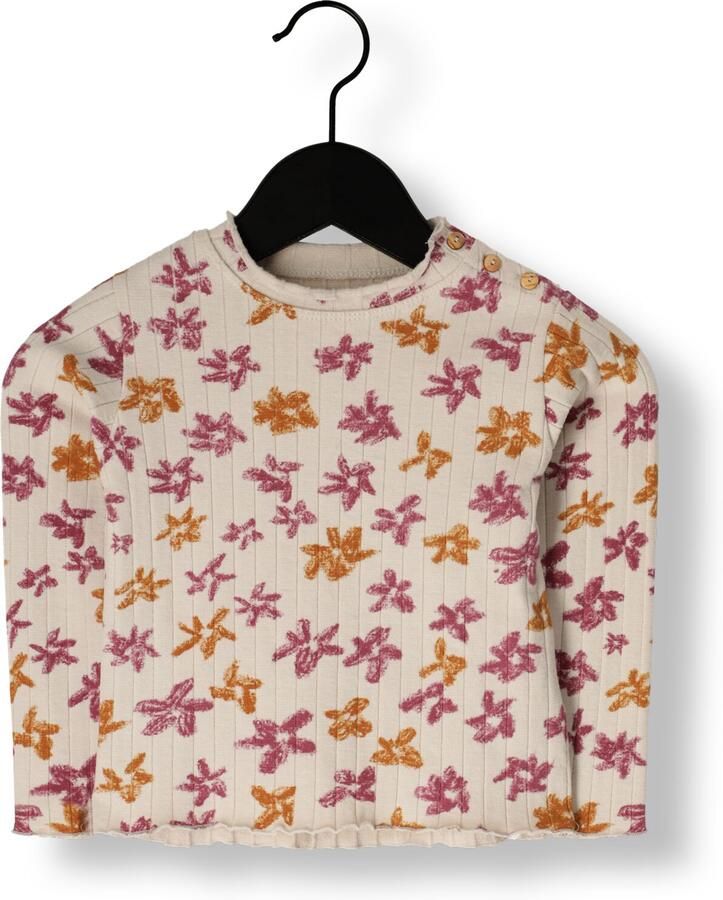 PLAY UP Baby Tops & T-shirts Printed Rib Ls T-shirt Creme - Foto 2