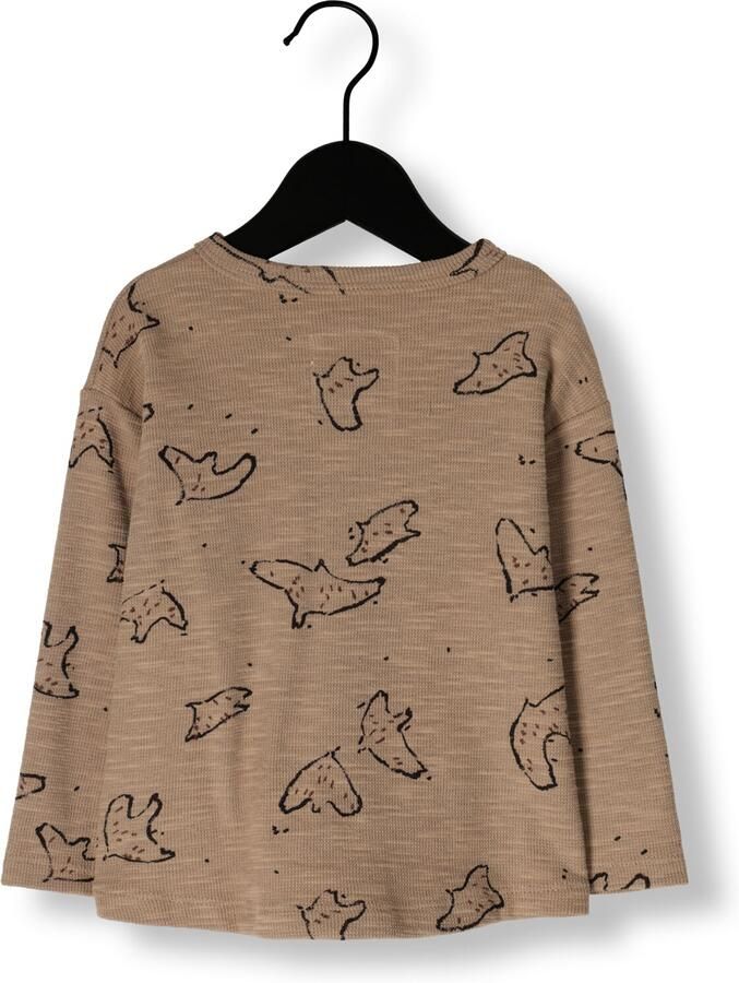 PLAY UP Baby Tops & T-shirts Printed Rib Ls -tshirt B Beige