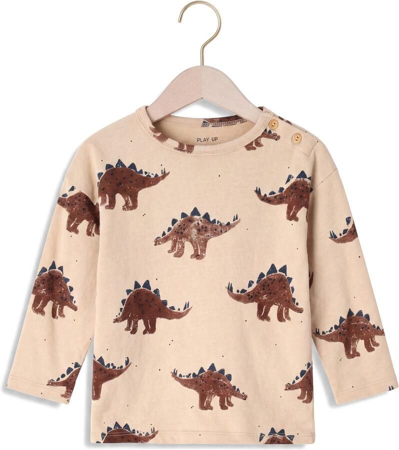 PLAY UP Baby Truien & Vesten Printed Jersey Ls T-shirt Beige