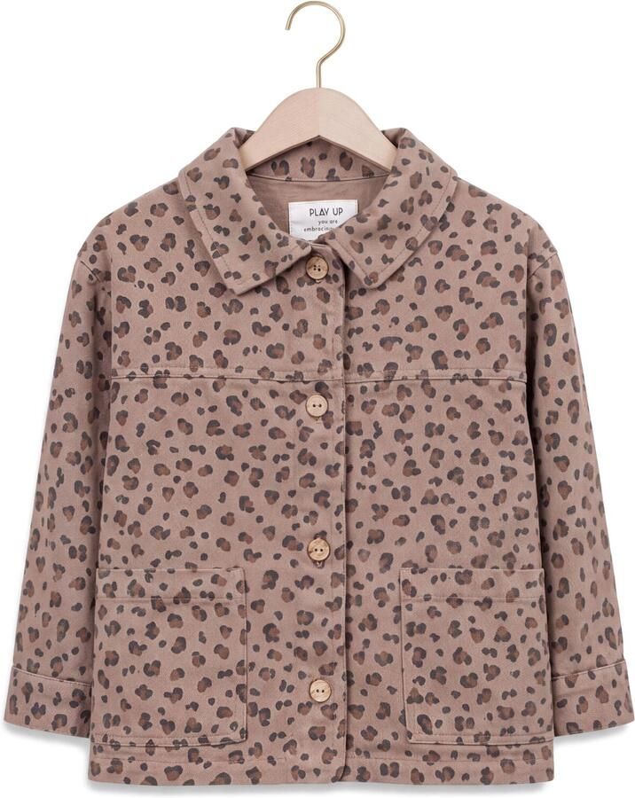 PLAY UP Meisjes Blouses Printed Twill Shirt Taupe