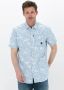 PME Legend Blauwe Casual Overhemd Short Sleeve Shirt Print On Indigo - Thumbnail 1