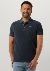 PME Legend Blauwe Polo Short Sleeve Polo Pique Garment Dye