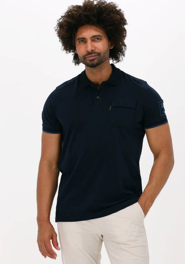 PME Legend Donkerblauwe Polo Short Sleeve Polo Stretch Jersey