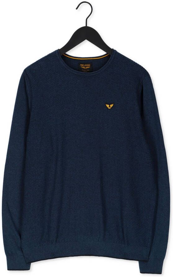 PME Legend fijngebreide trui met logo 5281 donkerblauw