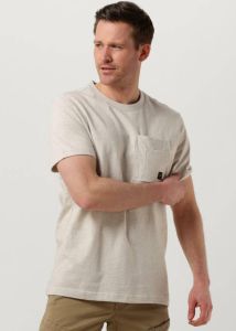 PME Legend Gebroken Wit T-shirt Short Sleeve R-neck Open End Melange Jersey