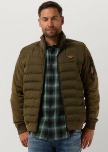 PME Legend Zip jacket fleece mixed padded nyl olive Groen Heren