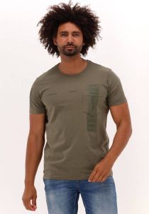PME Legend Groene T shirt Short Sleeve R neck Single Jersey