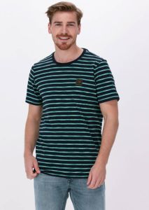 PME Legend Groene T-shirt Short Sleeve R-neck Space Yd Striped Jersey