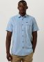 PME Legend Lichtblauwe Casual Overhemd Short Sleeve Shirt 2 Tone Slub - Thumbnail 1