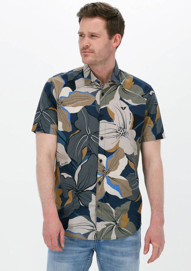 PME Legend Multi Casual Overhemd Short Sleeve Shirt Print On Ctn Slub
