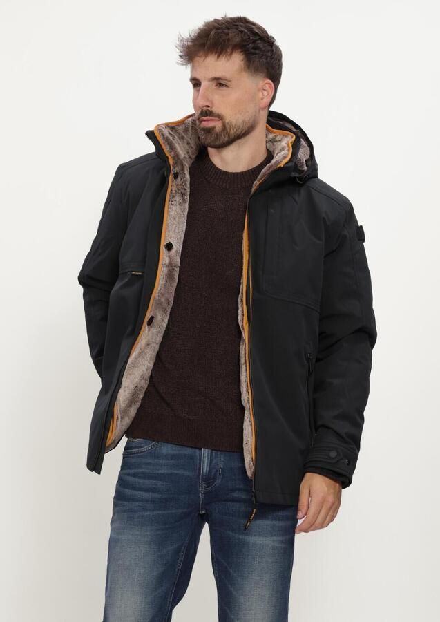 PME Legend SNOWPACK winterparka met imitatiebontkraag jet black