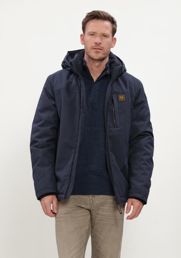 PME LEGEND Heren Jassen Semi Long Jacket Strator Melange Twill Donkerblauw