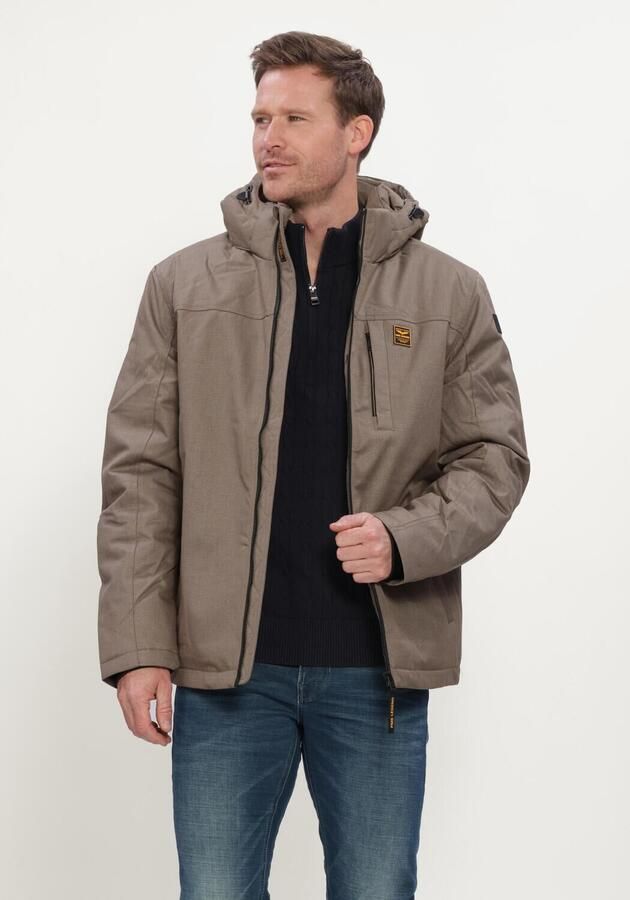 PME LEGEND Heren Jassen Semi Long Jacket Strator Melange Twill Khaki