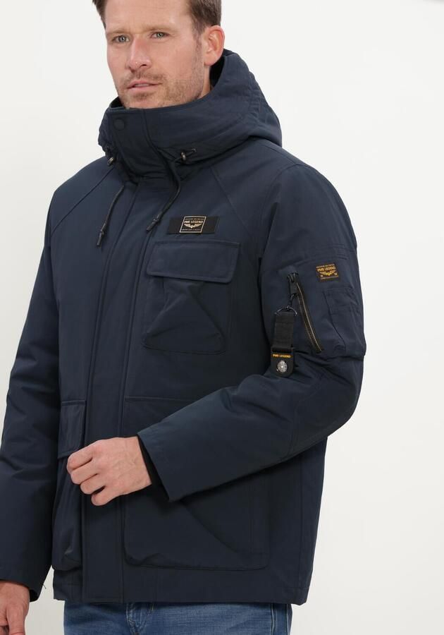 PME Legend YETCRAFT pufferjas met imitatiebontkraag donkerblauw - Foto 3