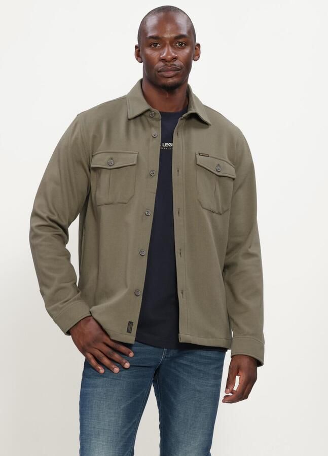 PME LEGEND Heren Overhemden Long Sleeve Shirt Comfort Heavy Twill Khaki