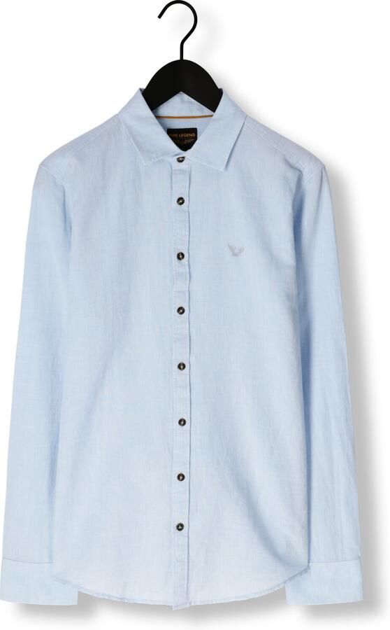 PME LEGEND Heren Overhemden Long Sleeve Shirt Cotton Linen 2 Tone Blauw - Foto 3