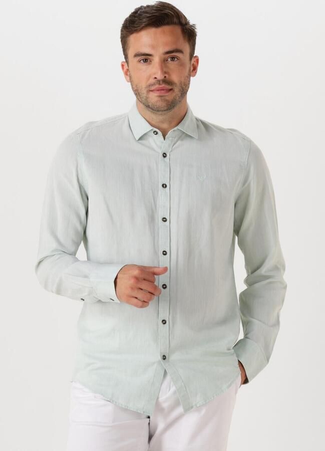 PME LEGEND Heren Overhemden Long Sleeve Shirt Ctn linen Mint - Foto 4