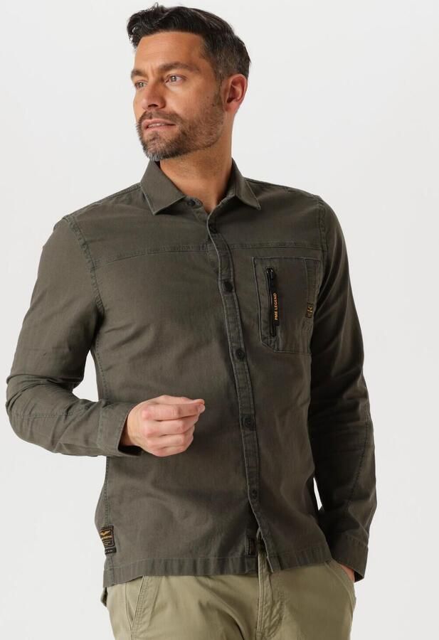 PME LEGEND Heren Overhemden Long Sleeve Shirt Mattweave Groen - Foto 4