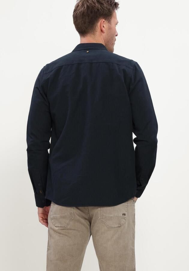 PME LEGEND Heren Overhemden Long Sleeve Shirt Quilt Poplin Donkerblauw - Foto 3