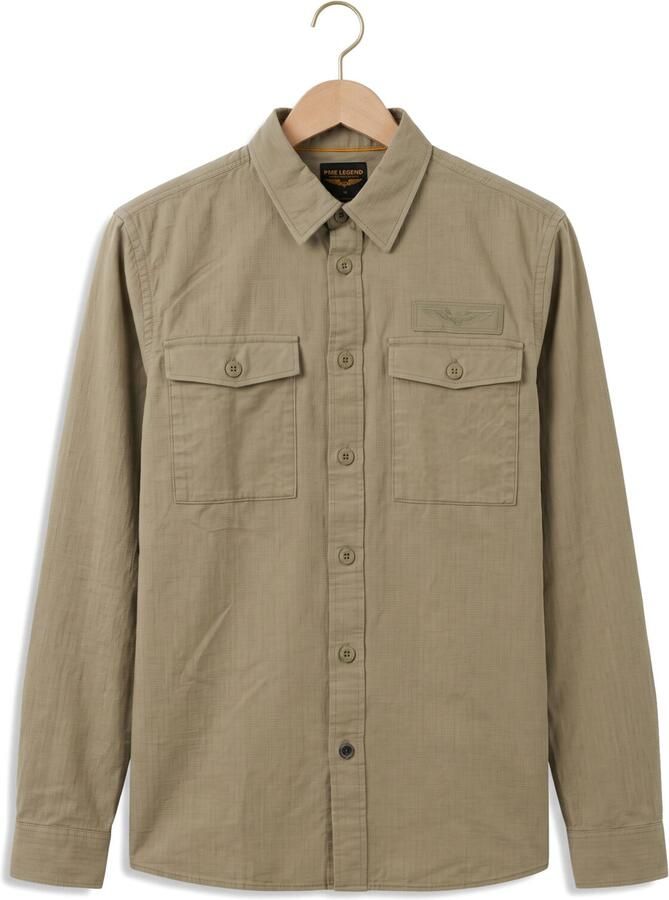 PME LEGEND Heren Overhemden Long Sleeve Shirt Quilt Poplin Zand - Foto 2