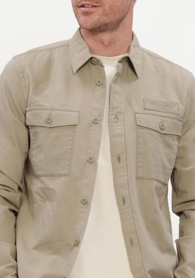 PME LEGEND Heren Overhemden Long Sleeve Shirt Quilt Poplin Zand - Foto 4