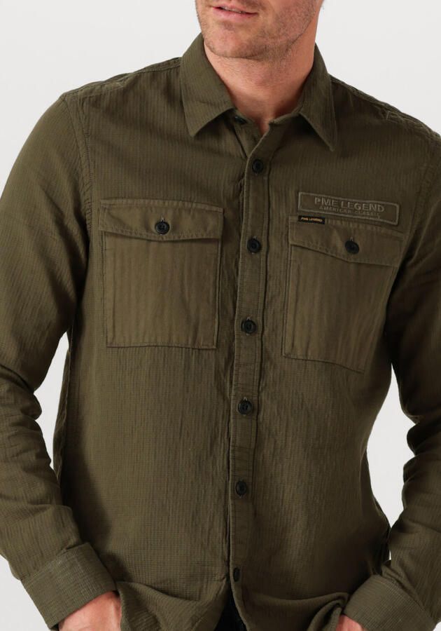 PME LEGEND Heren Overhemden Quilt Poplin Casual 2 Khaki - Foto 2