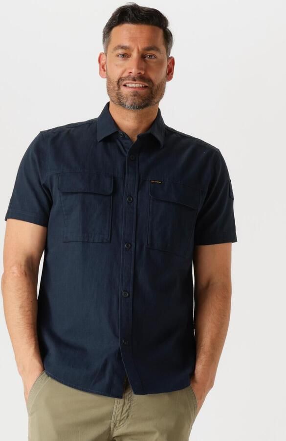 PME Legend Korte Mouw Slub Katoenen Overhemd Psis2503242 Blue Heren - Foto 4