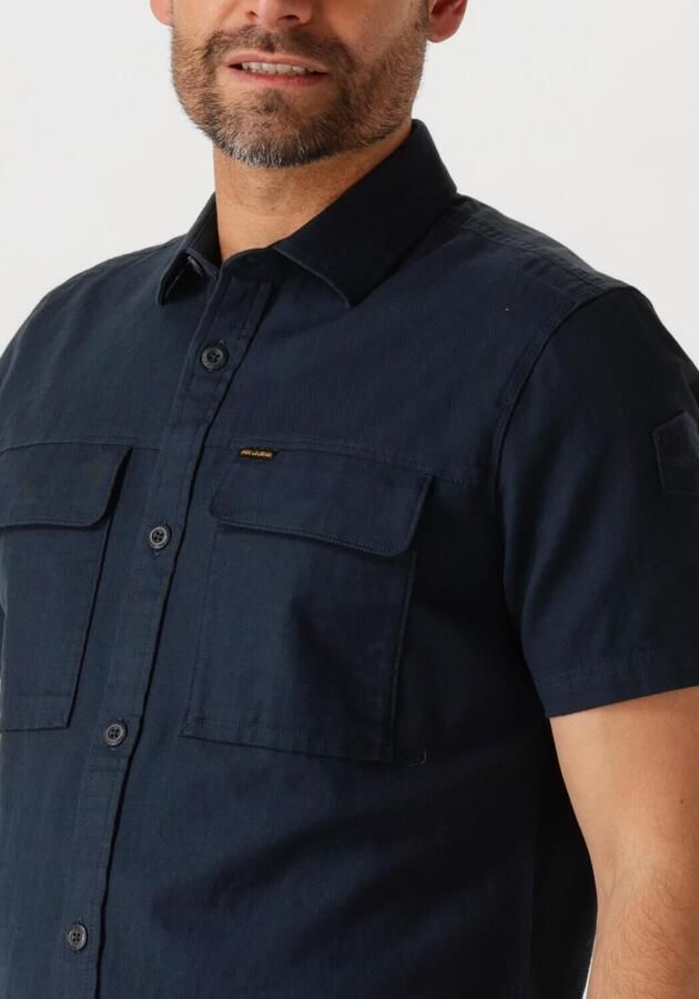 PME Legend Korte Mouw Slub Katoenen Overhemd Psis2503242 Blue Heren - Foto 2