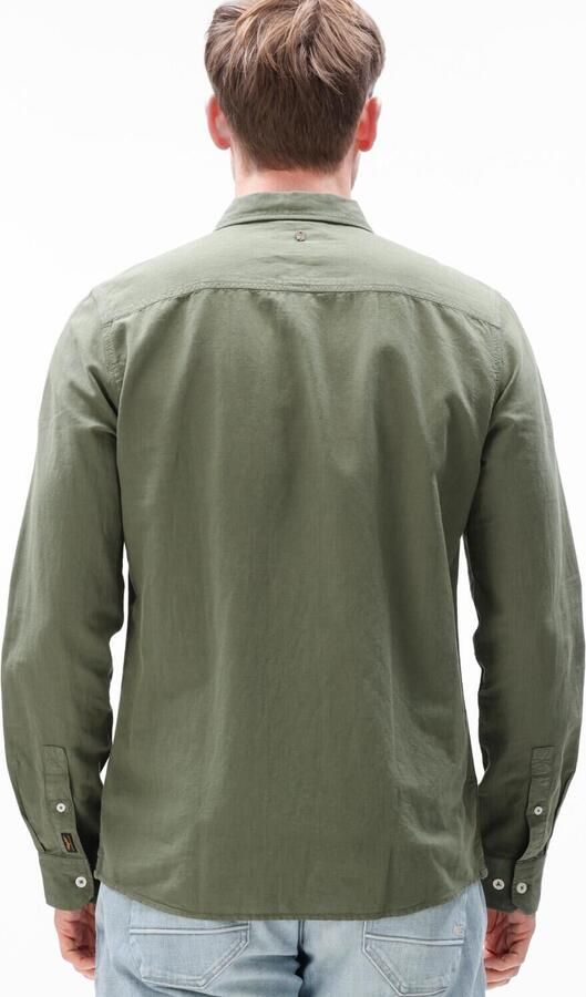 PME LEGEND Heren Overhemden Skynight Ctn Linen Owen Gd Khaki - Foto 4