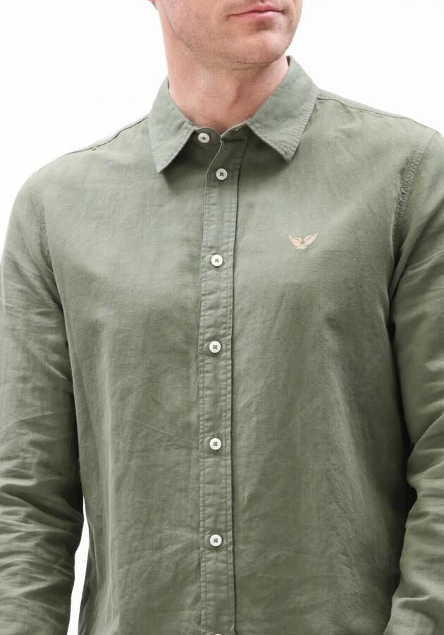 PME LEGEND Heren Overhemden Skynight Ctn Linen Owen Gd Khaki - Foto 3