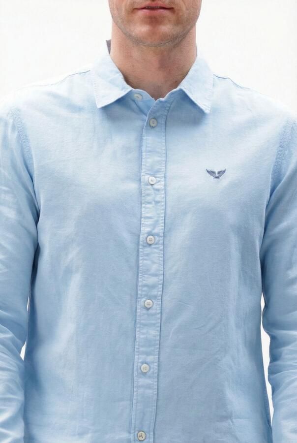 PME LEGEND Heren Overhemden Skynight Ctn Linen Owen Gd Lichtblauw - Foto 4