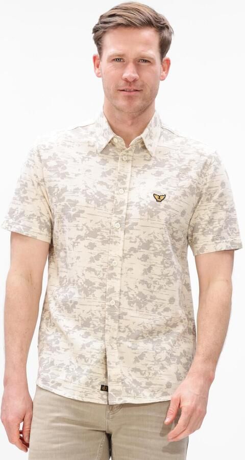 PME LEGEND Heren Overhemden Skynight S s Aop Desert Flower On Ctn Jersey Pique Creme