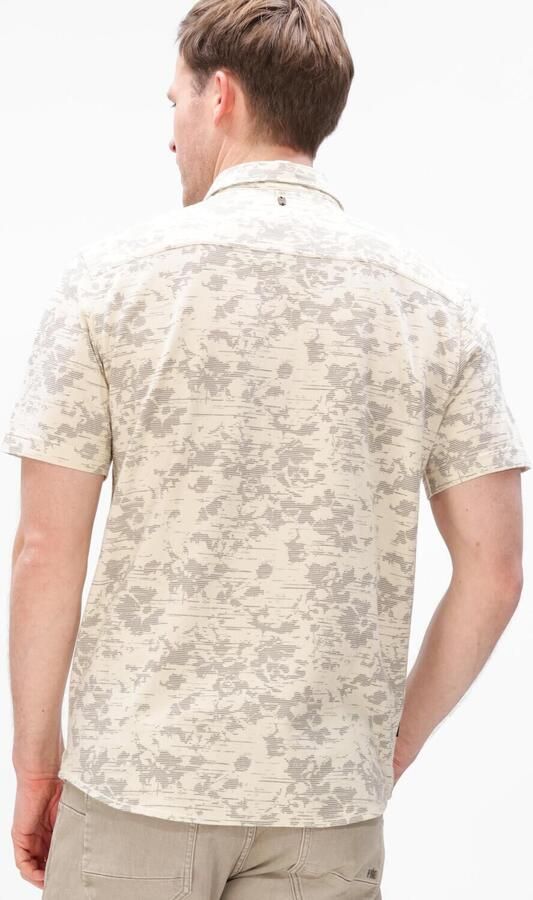 PME LEGEND Heren Overhemden Skynight S s Aop Desert Flower On Ctn Jersey Pique Creme - Foto 4