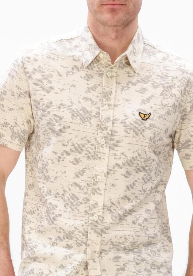 PME LEGEND Heren Overhemden Skynight S s Aop Desert Flower On Ctn Jersey Pique Creme - Foto 3