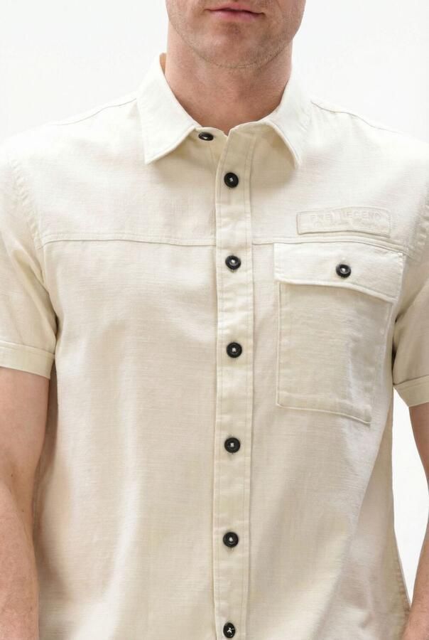 PME LEGEND Heren Overhemden Wrenchmen S s Cotton Slub Cargo Ecru - Foto 4