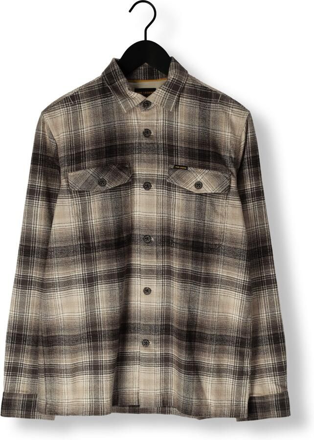 PME LEGEND Heren Overshirts Brushed Grindle Check Overshirt 2 Grijs