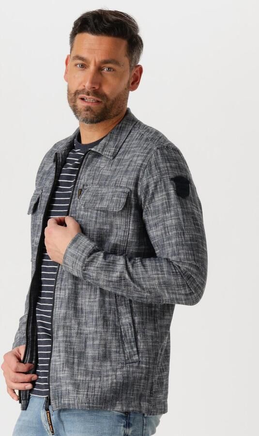 PME LEGEND Heren Overshirts Long Sleeve Shirt 2 Tone Slub Blauw - Foto 4