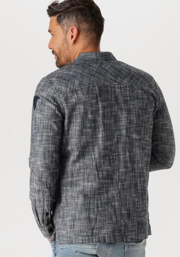 PME LEGEND Heren Overshirts Long Sleeve Shirt 2 Tone Slub Blauw - Foto 2