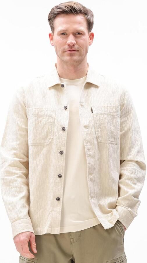 PME LEGEND Heren Overshirts The Pete Structure Dobby Creme