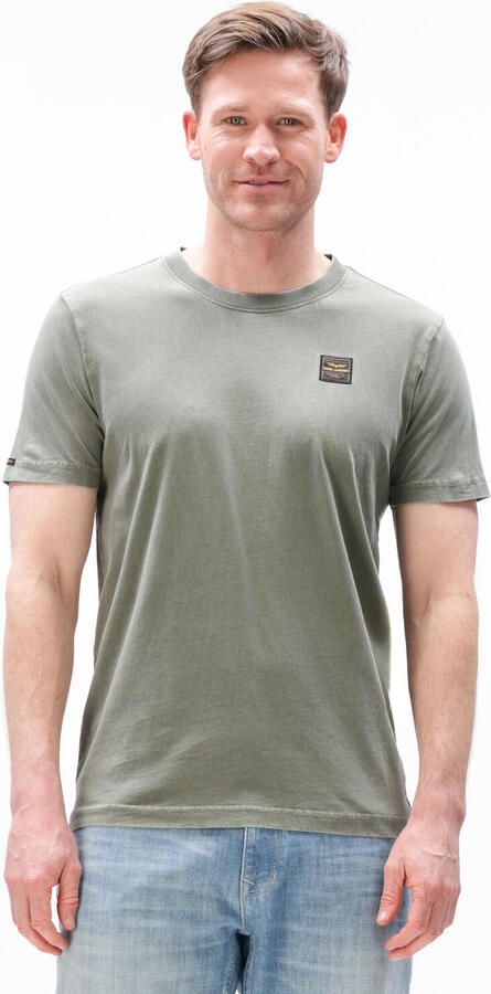 PME LEGEND Heren Polo's & T-shirts Acid Wash + Garment Dye Olijf