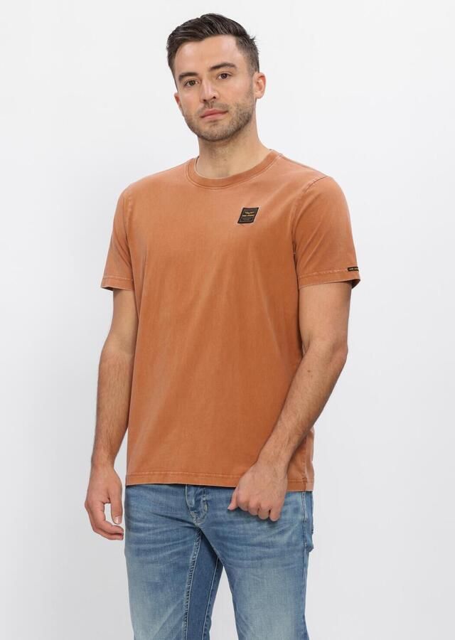 PME LEGEND Heren Polo's & T-shirts Acid Wash + Garment Dye Oranje