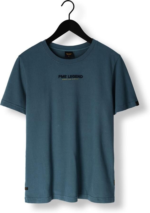 PME LEGEND Heren Polo's & T-shirts Flat Waffle Jersey Blauw