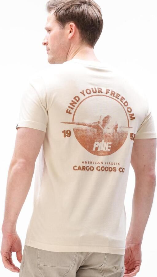 PME LEGEND Heren Polo's & T-shirts Gd Spray Single Jersey Beige - Foto 4